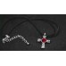 Designer Ruby-Red Bubble Cross Necklace