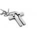 Contemporary Twins Stainless Steel Cross Necklace