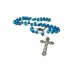Italian Blue Glass Bead Cross Necklace