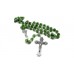 Italian Green Glass Bead Cross Necklace