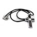 Joining Heart Comtemporary Stainless Steel Cross Necklace