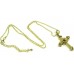 Rose Heart Cross Necklace - Golden