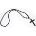 Simple Clear Heart Onyx Cross Necklace