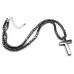 Simple Onyx Beaded Cross Necklace