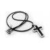 Simplicity Duo Stainless Steel Cross Necklace