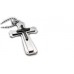 Three Layer Contemporary Stainless Steel Cross Necklace
