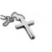 Twin Contemporary Stainless Steel Cross Necklace