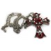 Twinkling Blessing Cross Necklace-Red