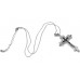 Twirl Victorian Cross Necklace - Black