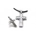 Untamed Heart Stainless Steel Cross Necklace with Leather Chain