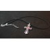 Pink Victorian Sword Cross Necklace