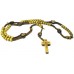 Wood Bead Crucifix 3 - Pine Color Cross Necklace