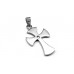 Clear Heart Victorian Stainless Steel Cross Pendant