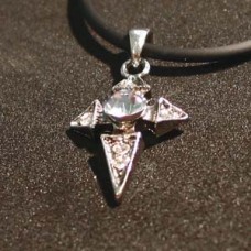 Crystal-Clear Triangles Cross necklace