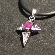 Pink Triangles Cross Necklace