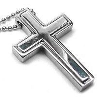 Contemporary  Titanium Cross Necklace