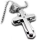 Contemporary Podium Stainless Steel Cross Necklace