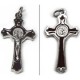 Italian Cross Necklace with Seal of Benedict - Silver Tone