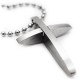 Crossing Ovals Stainless Steel Cross Necklace