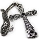 Diamond Edge Cross Necklace-Black