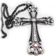 Diamond Edge Cross Necklace-Silver