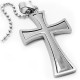 Dual Contemporary Flare Stainless Steel Cross Necklace