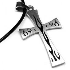 Ethernal Flame Stainless Steel Cross Necklace