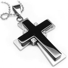 Four Guardians Stainless Steel Cross Necklace