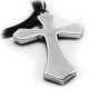 Fuzzy Silver Stainless Steel Cross Necklace