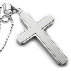 Gardian Contemporary Stainless Steel Cross Necklace