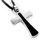Graceful Stainless Steel Cross Necklace with Leather Necklace