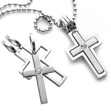Heart Within Stainless Steel Cross Necklace