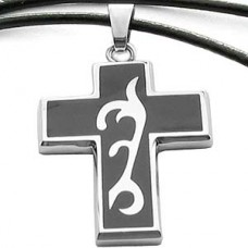 Heavenly Vine Stainless Steel Cross Necklace