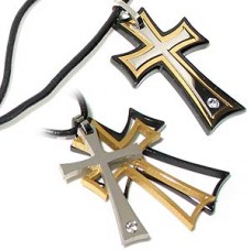Holy Trio Stainless Steel Cross Necklace