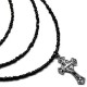 Extra Long Beaded Chain Cross Necklace