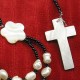 Mother of Pearl Cross Necklace - Black