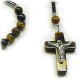 Catseye Stone Crucifix Cross Necklace