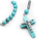 Stablelized Turquoise Stone Crucifix Cross Necklace