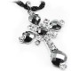Onyx Four Crowns Cross Necklace