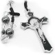 Onyx Bead Benedict Crucifix Cross Necklace