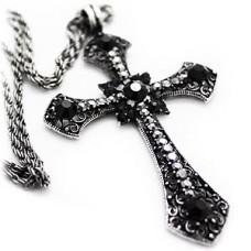 Onyx Corner Cross Necklace