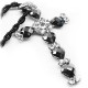Onyx Rose Clear Heart Cross Necklace