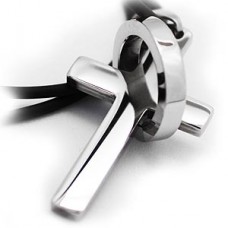 Orbit Stainless Steel Cross Necklace