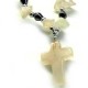 Natural Stone Cross Necklace - Pink Stone
