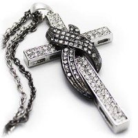Silver Shrouded Cross Necklace
