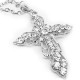 Silver Crown Victorian Cross Necklace