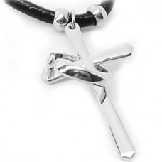 Silver Halo Cross Necklace