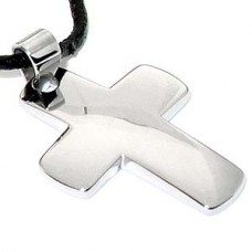 Silver Mirror Stainless Steel  Cross Necklace