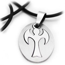 Snow Angel Stainless Steel Cross Necklace