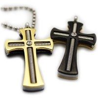Spiral Soul Stainless Steel Cross Necklace